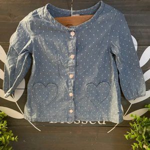 CARTER'S DENIM LONG SLEEVE GIRL TOP